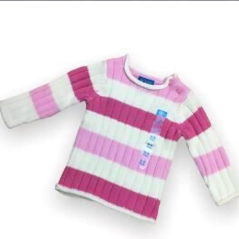 BNWT The Children's Place Cute Pink and White Striped Sweater Bsby 18 Months
